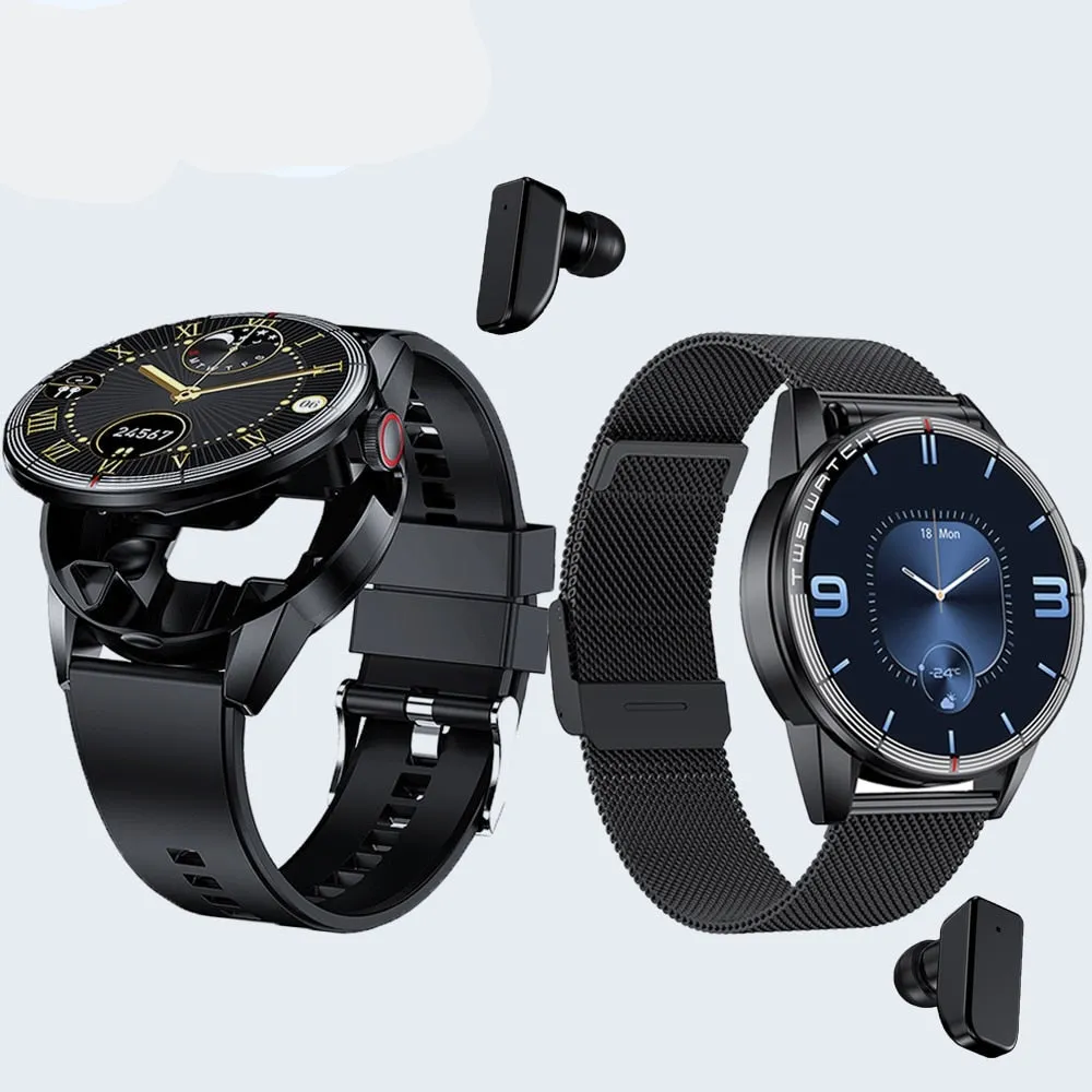 Two In One Ultra-thin 1.32 Full-Touch Headset Smart Watch
