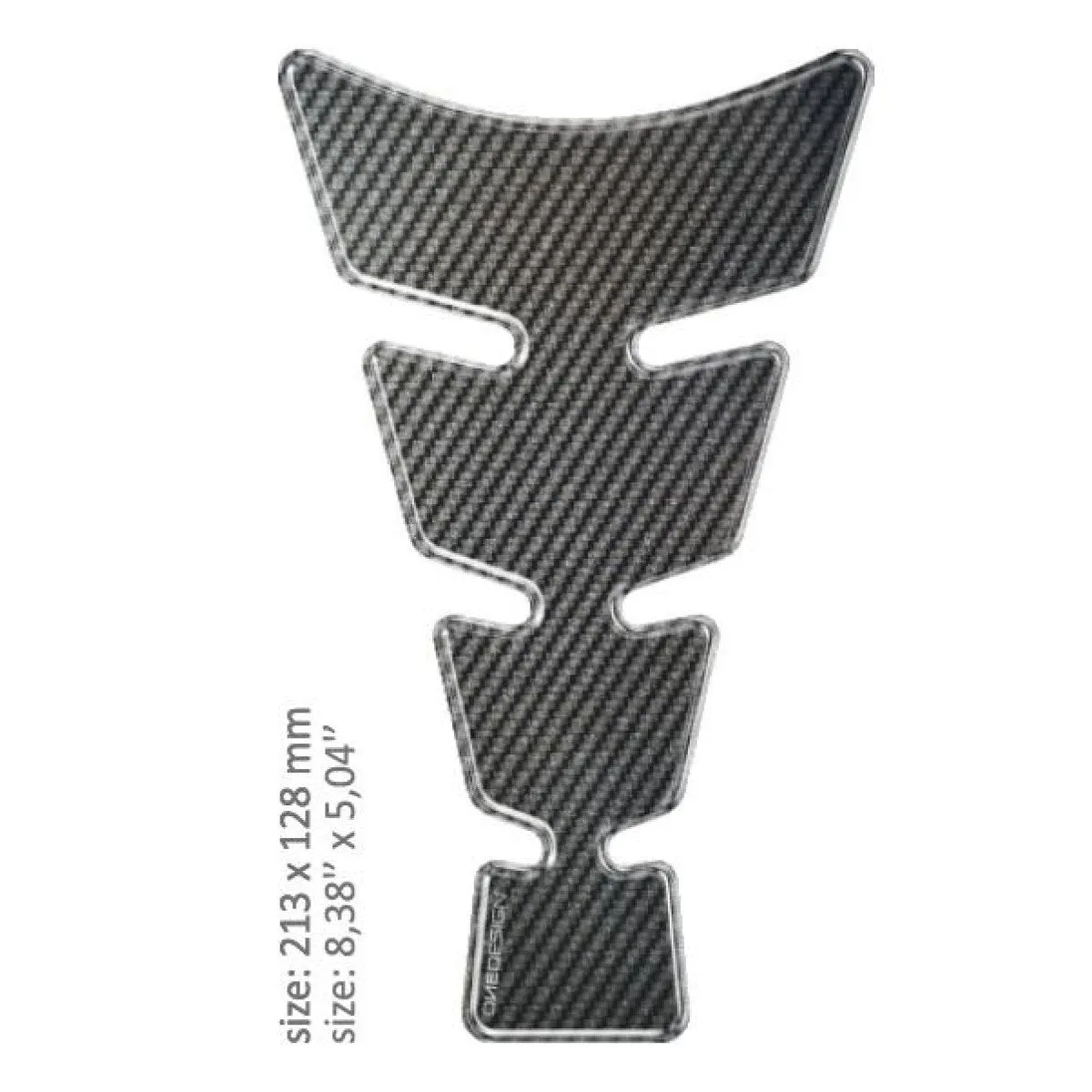 UNIVERSAL TANK PAD - GLOSS GRAY - CARBON DESIGN - 21,3 CM X 12,8 CM | 8.38" X 5.04" - RESIN/POLYURET