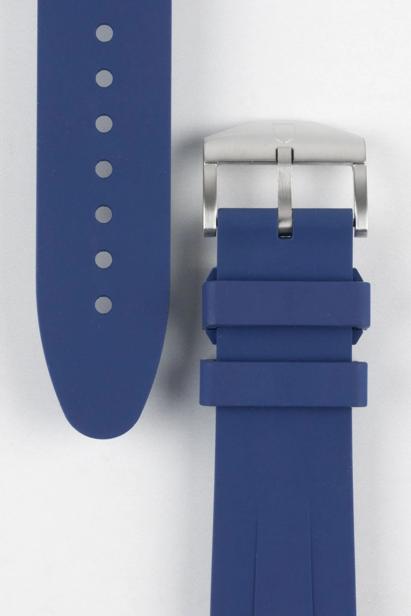 VANGUARD Curved-End Integrated Rubber Watch Strap for Omega Seamaster / Railmaster in BLUE