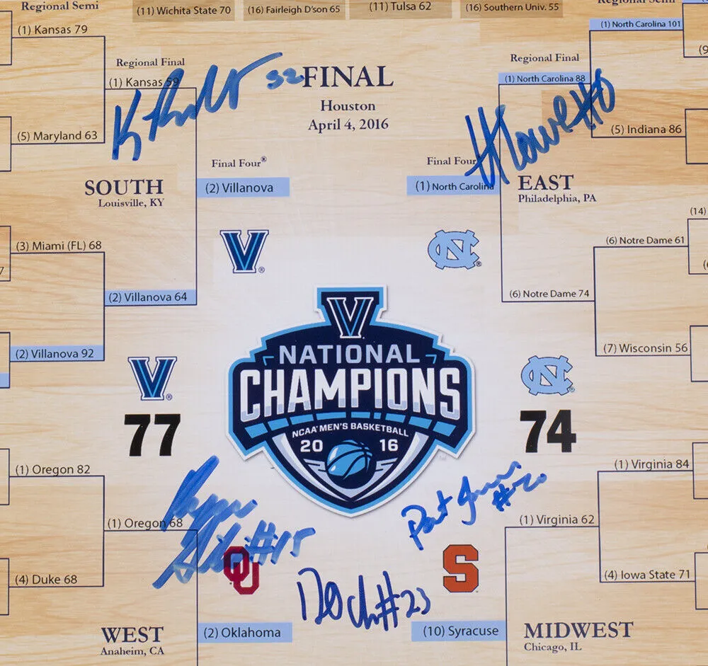 Villanova Wildcats 2016 Multi Signed 11x14 Bracket Photo JSA ITP Hologram
