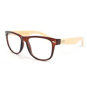 Vintage Bamboo Eyeglasses With Clear Lens In 3 Colors