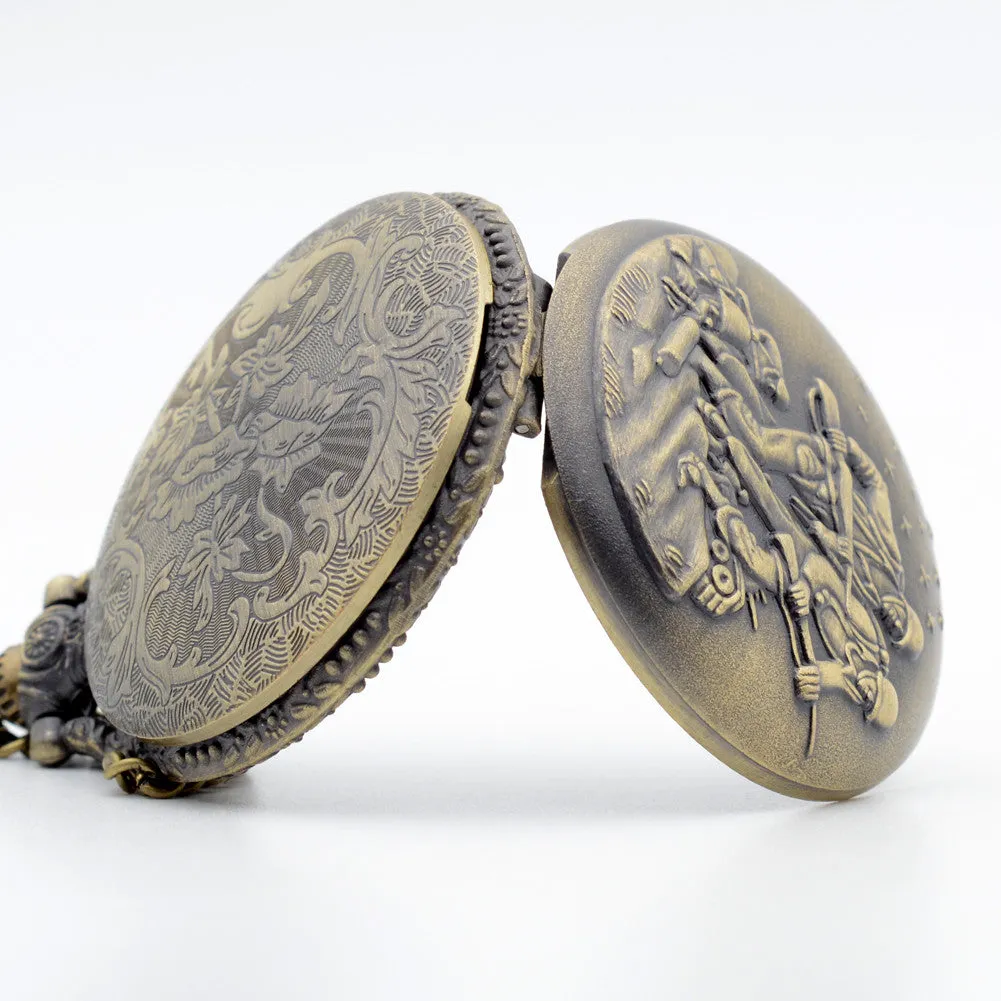Vintage Bronze Brave Soldier Pocket Watch