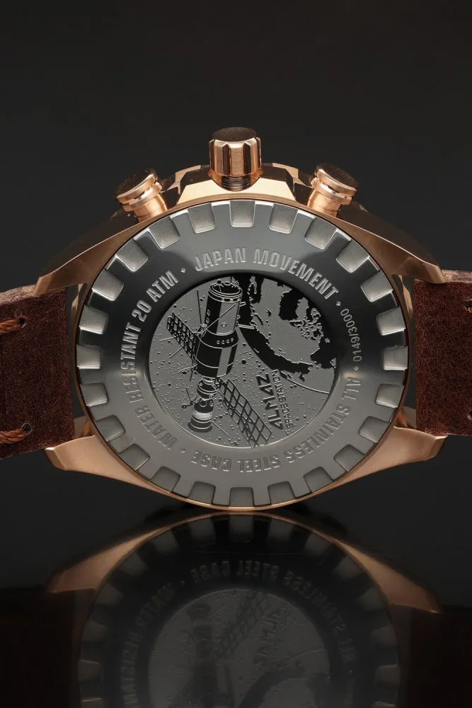 Vostok Europe Almaz Space Station Pilot's Watch, World Time, Alarm Chronograph, YM8J -320B656