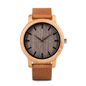 Watch BOBO BIRD Vintage Bamboo Wood Quartz With Leather Bands top brand design