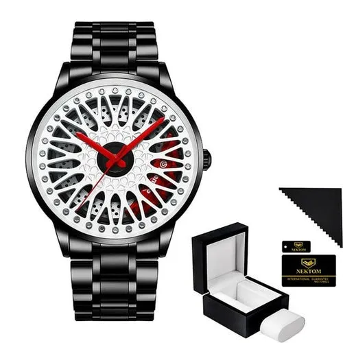Watches Men Sports Car Men Watches Quartz Waterproof Sport Rim Hub