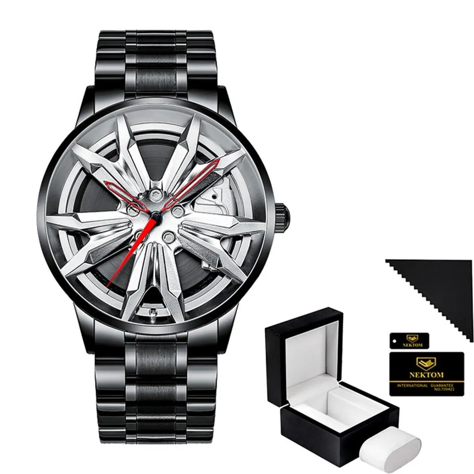 Watches Men Sports Car Men Watches Quartz Waterproof Sport Rim Hub