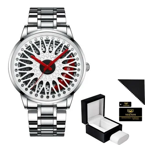 Watches Men Sports Car Men Watches Quartz Waterproof Sport Rim Hub