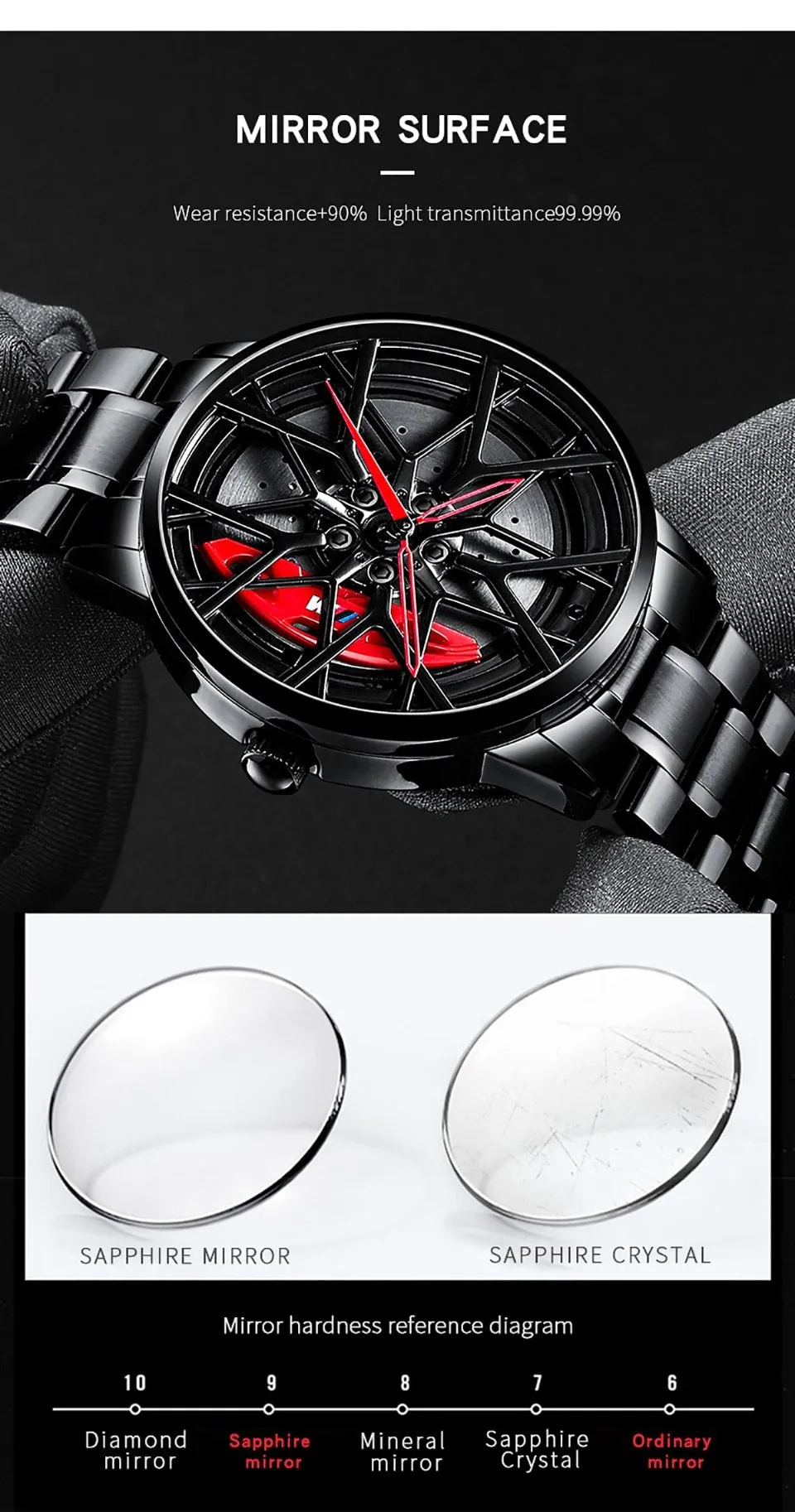 Watches Men Sports Car Men Watches Quartz Waterproof Sport Rim Hub