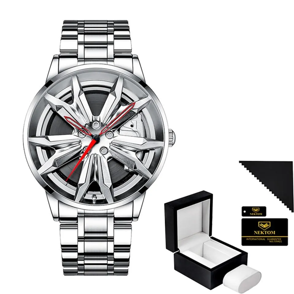 Watches Men Sports Car Men Watches Quartz Waterproof Sport Rim Hub