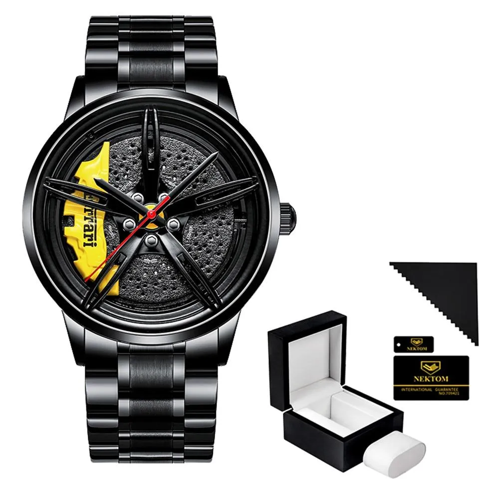 Watches Men Sports Car Men Watches Quartz Waterproof Sport Rim Hub