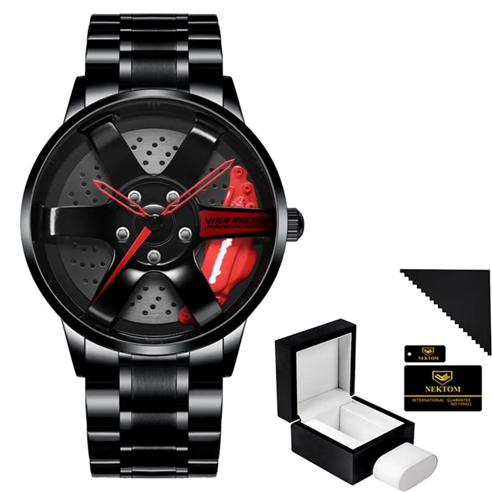 Watches Men Sports Car Men Watches Quartz Waterproof Sport Rim Hub