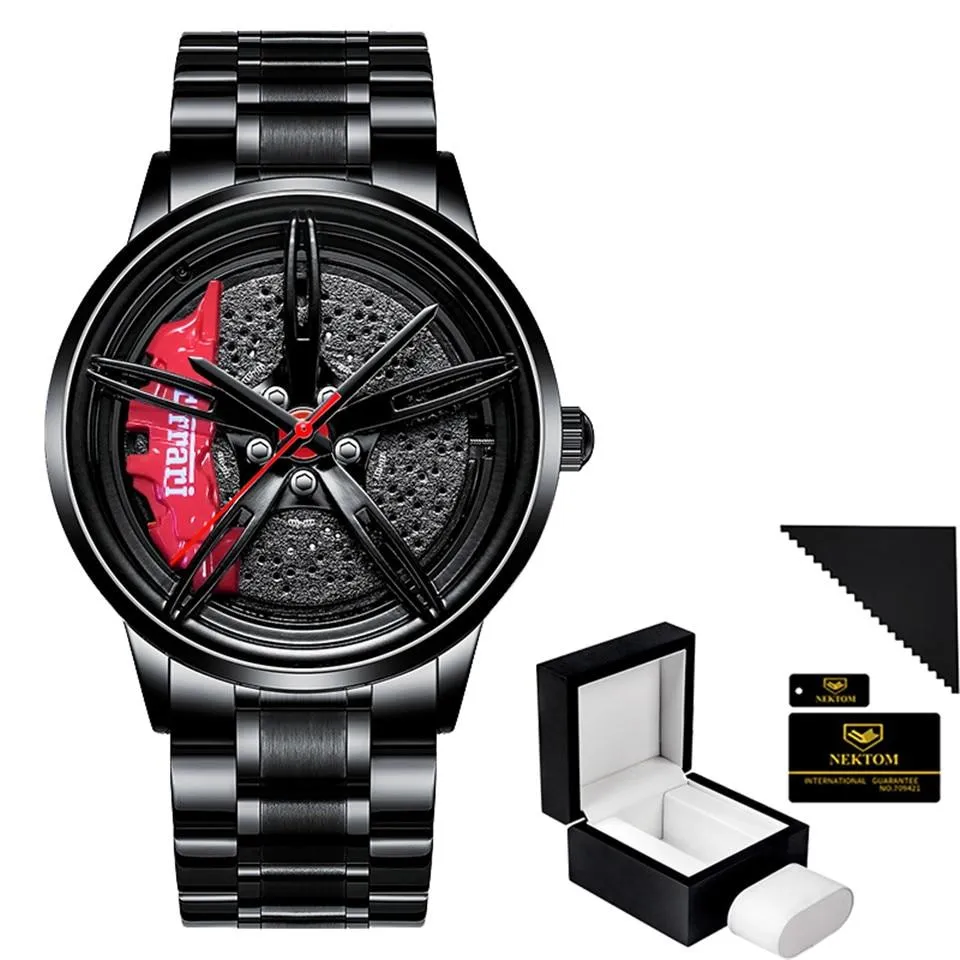 Watches Men Sports Car Men Watches Quartz Waterproof Sport Rim Hub