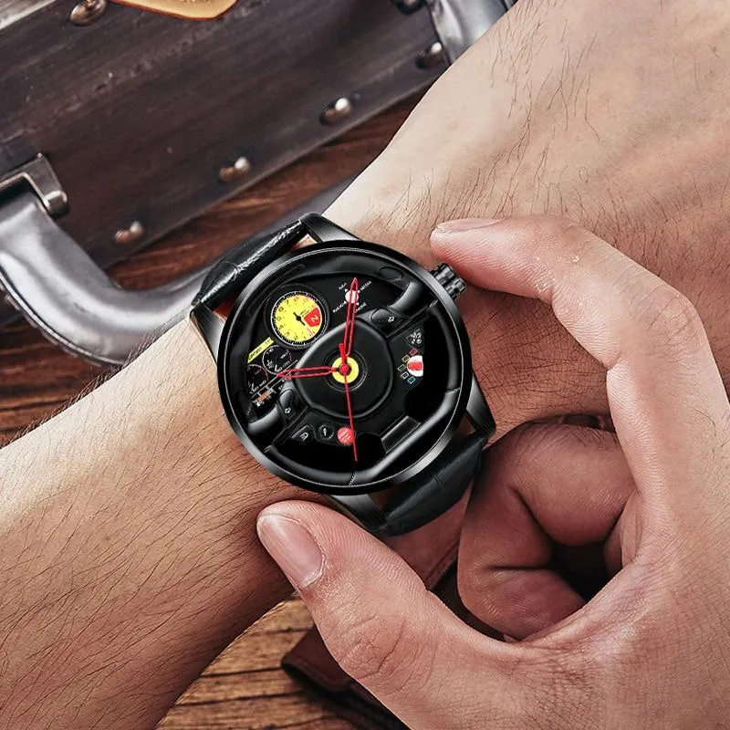 Watches Men Sports Car Men Watches Quartz Waterproof Sport Rim Hub