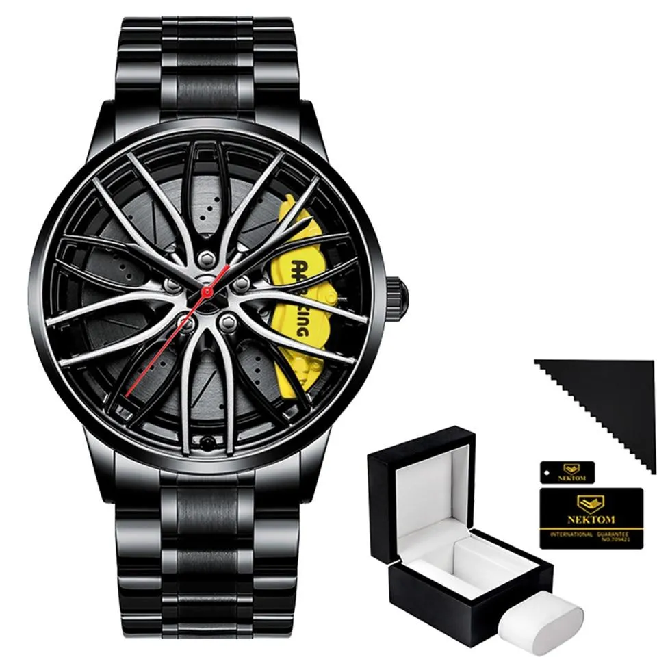 Watches Men Sports Car Men Watches Quartz Waterproof Sport Rim Hub