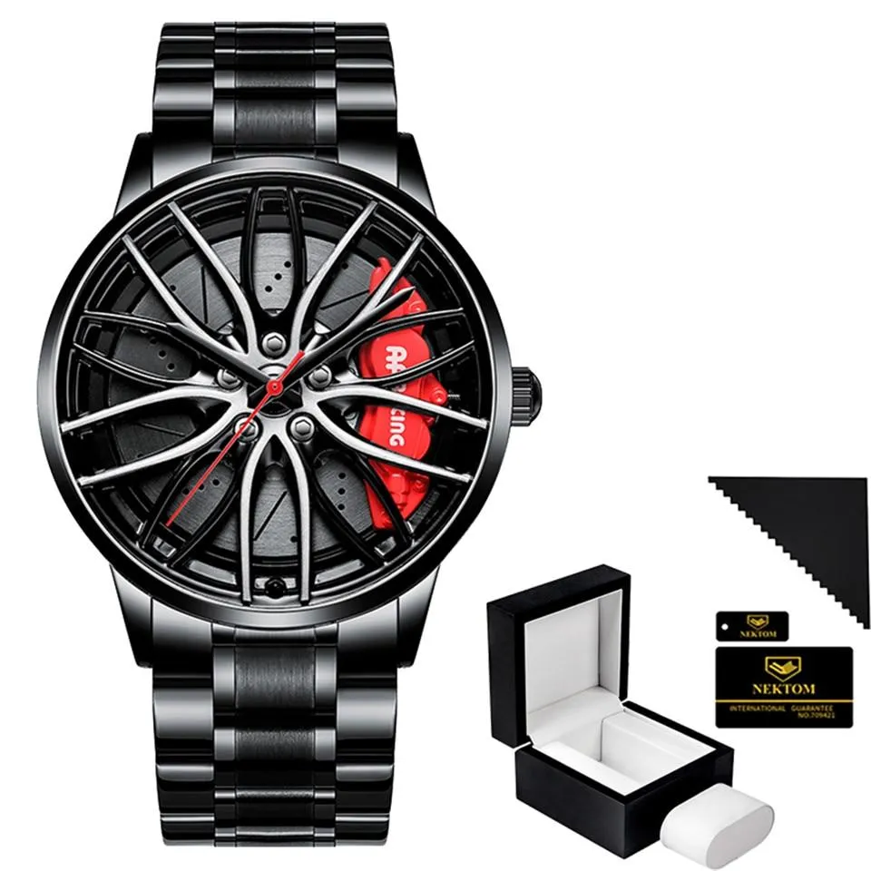 Watches Men Sports Car Men Watches Quartz Waterproof Sport Rim Hub