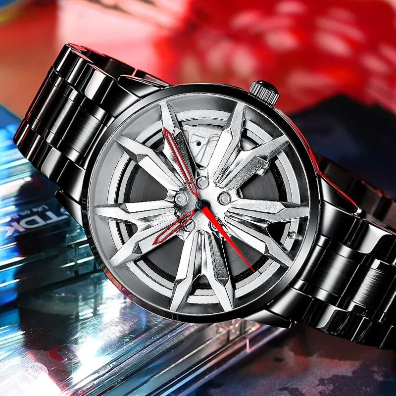 Watches Men Sports Car Men Watches Quartz Waterproof Sport Rim Hub