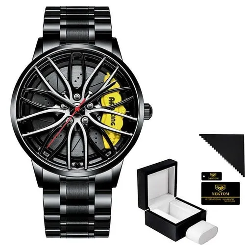 Watches Men Sports Car Men Watches Quartz Waterproof Sport Rim Hub