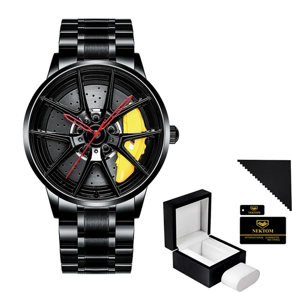 Watches Men Sports Car Men Watches Quartz Waterproof Sport Rim Hub