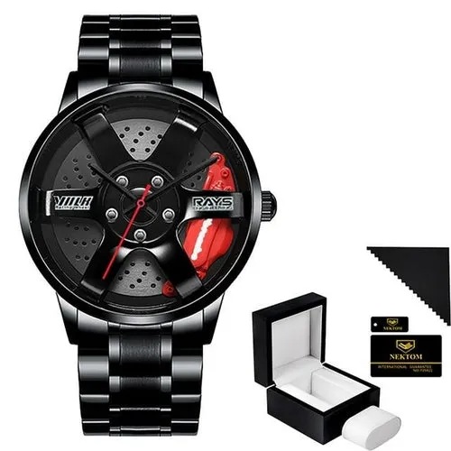 Watches Men Sports Car Men Watches Quartz Waterproof Sport Rim Hub