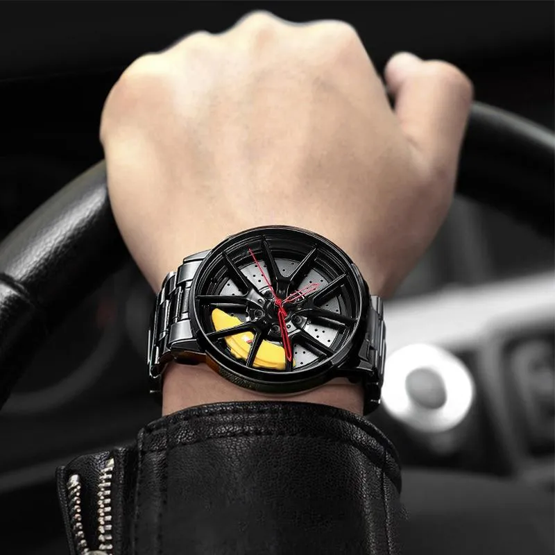 Watches Men Sports Car Men Watches Quartz Waterproof Sport Rim Hub