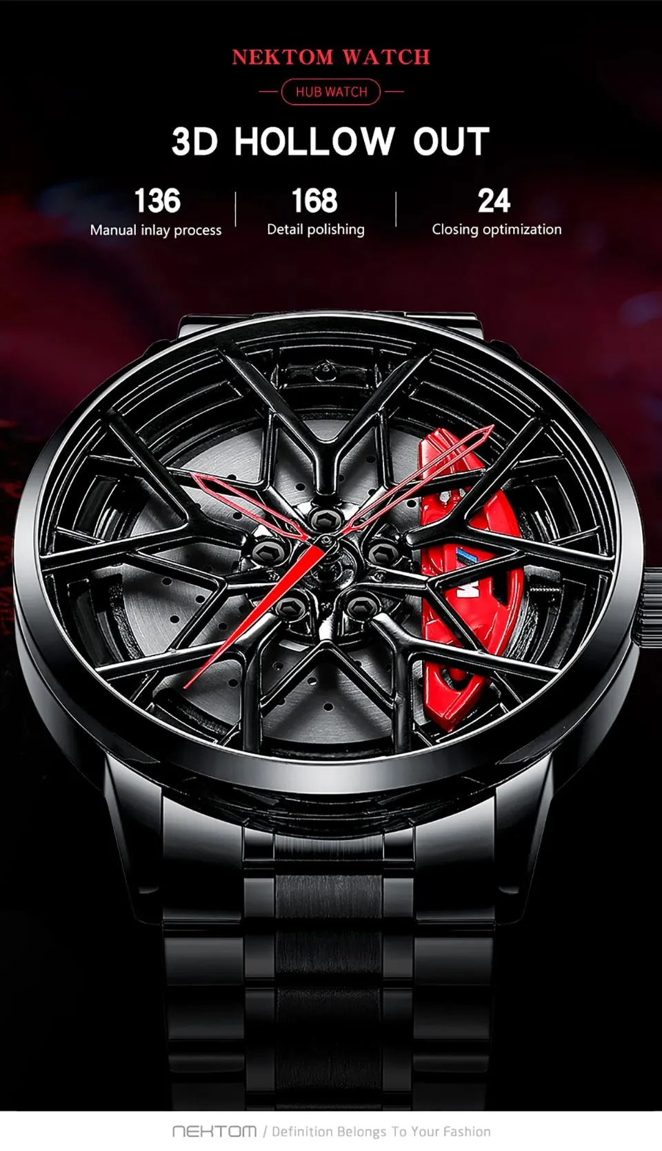 Watches Men Sports Car Men Watches Quartz Waterproof Sport Rim Hub