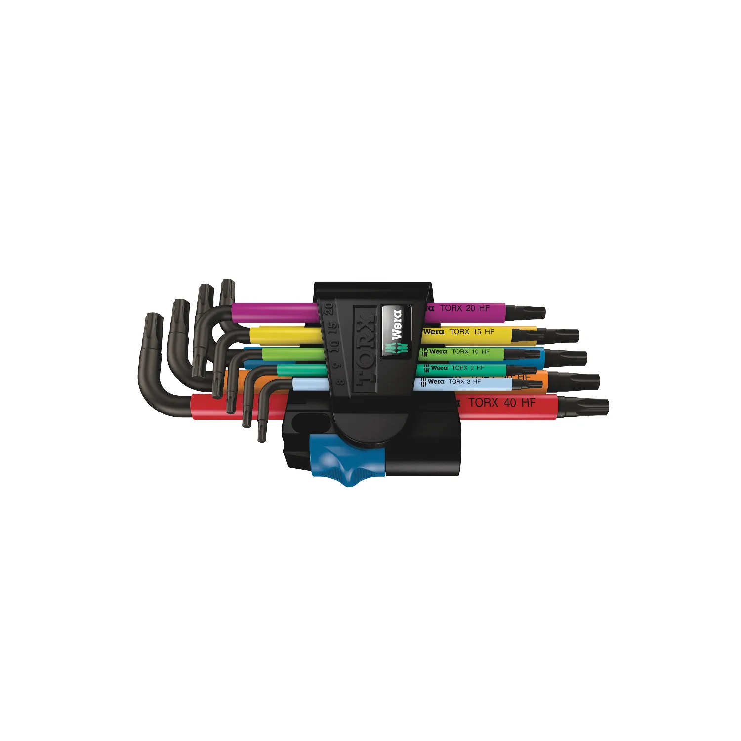 Wera 967/9 Torx Multicolour Hf 1 L-Key Set With Holding Function - Blacklaser