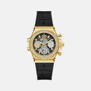 Women's Black Gold Tone Multi-function Watch GW0553L4