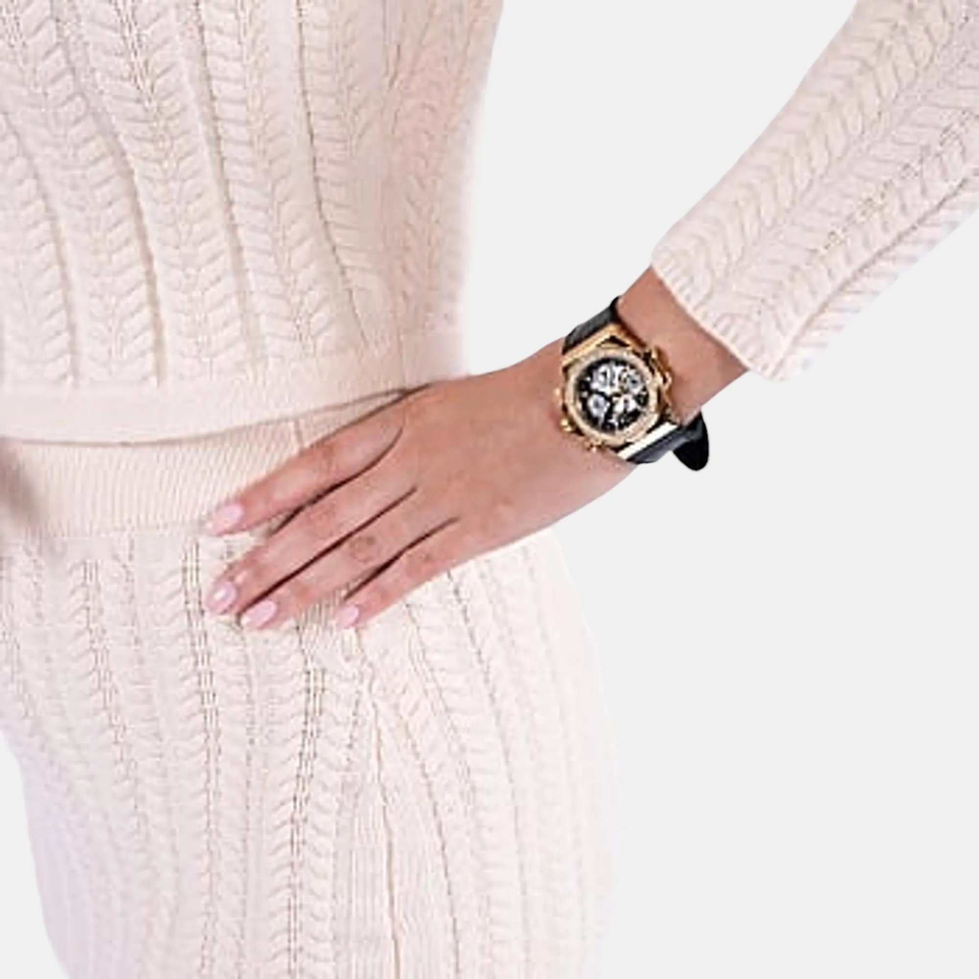 Women's Black Gold Tone Multi-function Watch GW0553L4