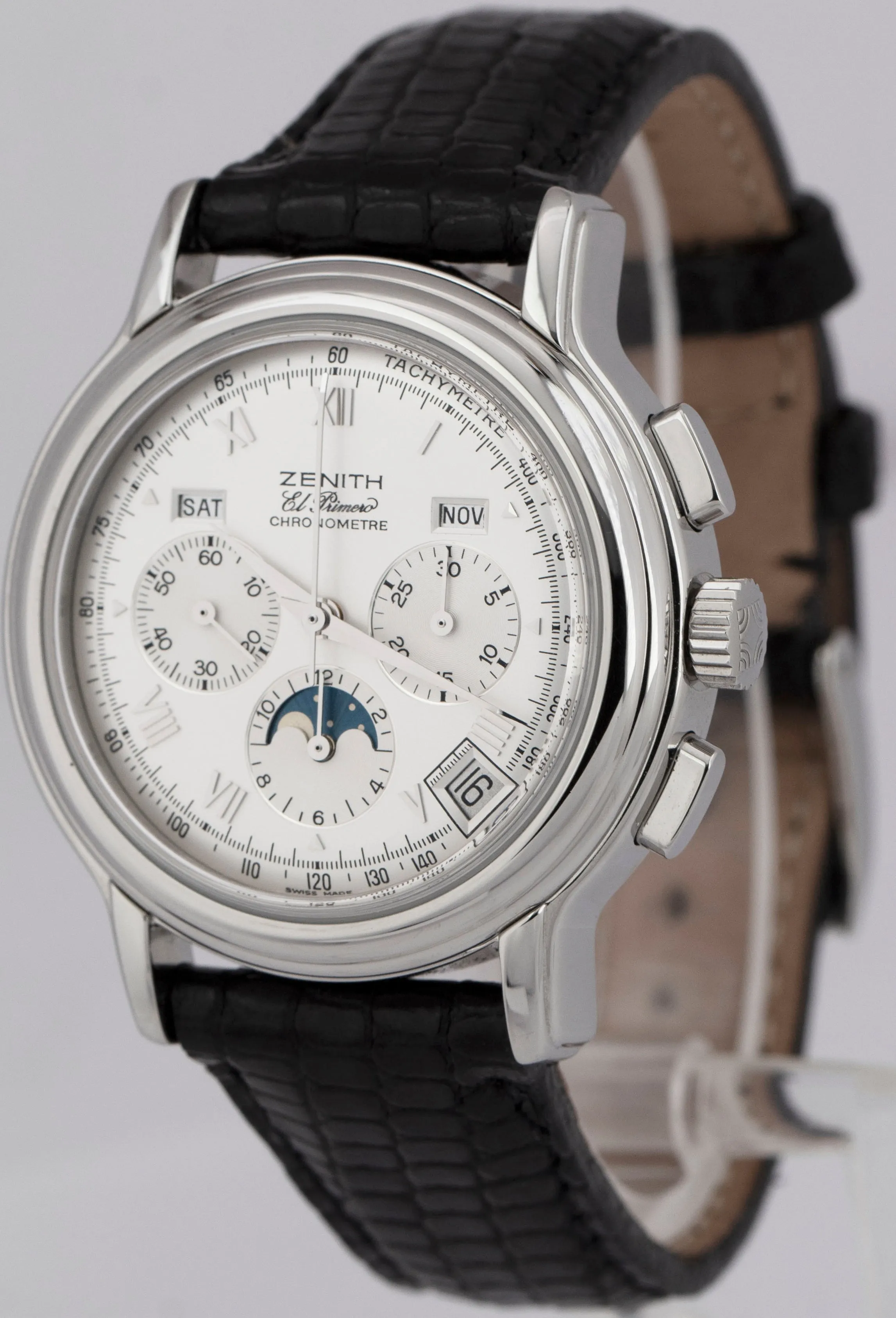 ZENITH El Primero 40mm Moonphase Triple Calendar Stainless Watch 01.0240.410