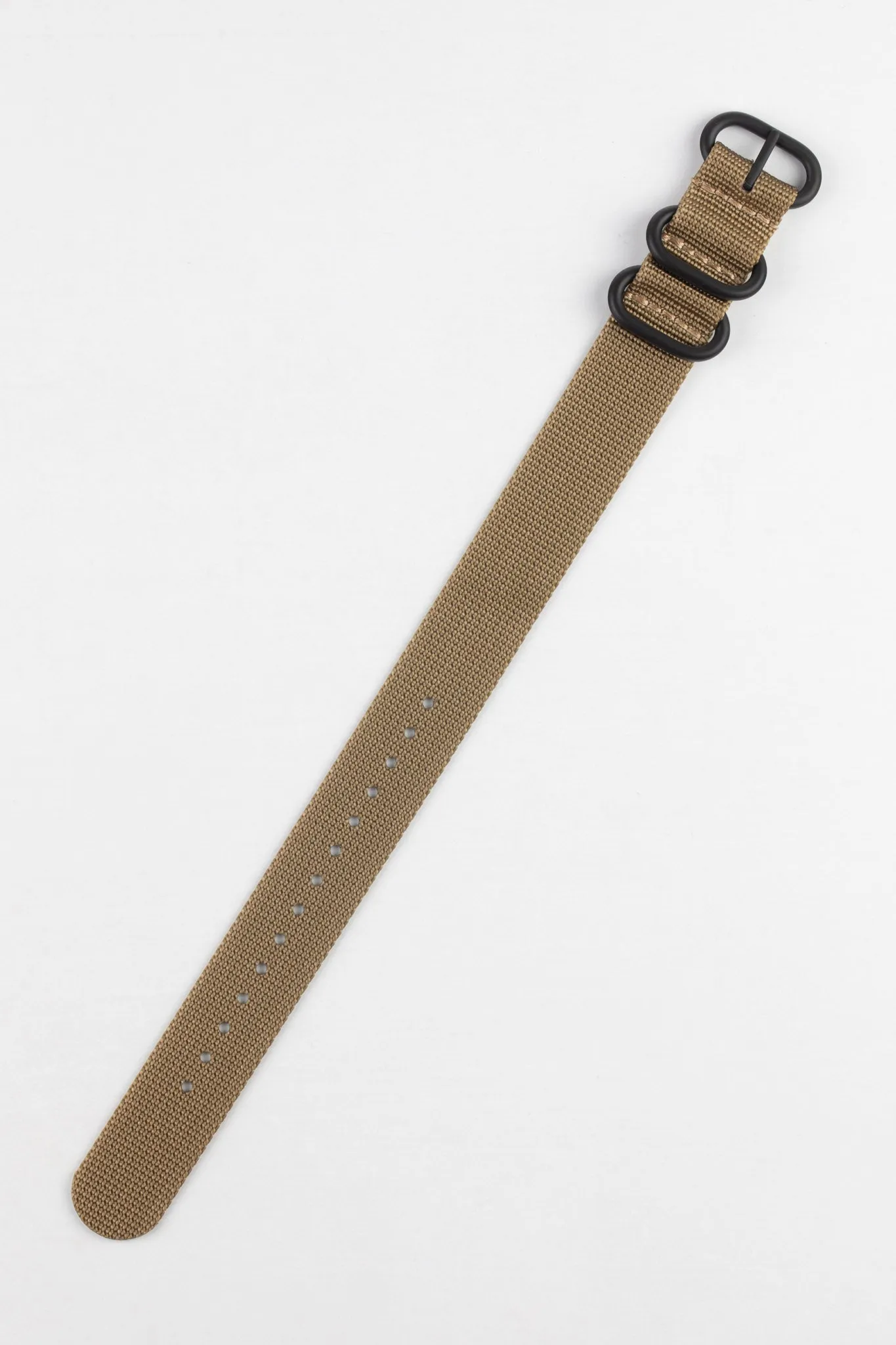 ZULU Nylon Watch Strap with 3 PVD Rings in KHAKI